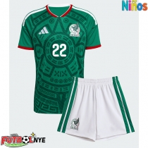 Camiseta México Hirving Lozano #22 Primera Equipación para niños Mundial 2026 manga corta (+ pantalones cortos)